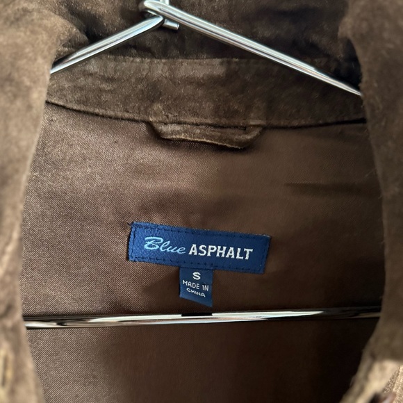 Vintage 100% genuine suede chocolate brown button down - Picture 3 of 7